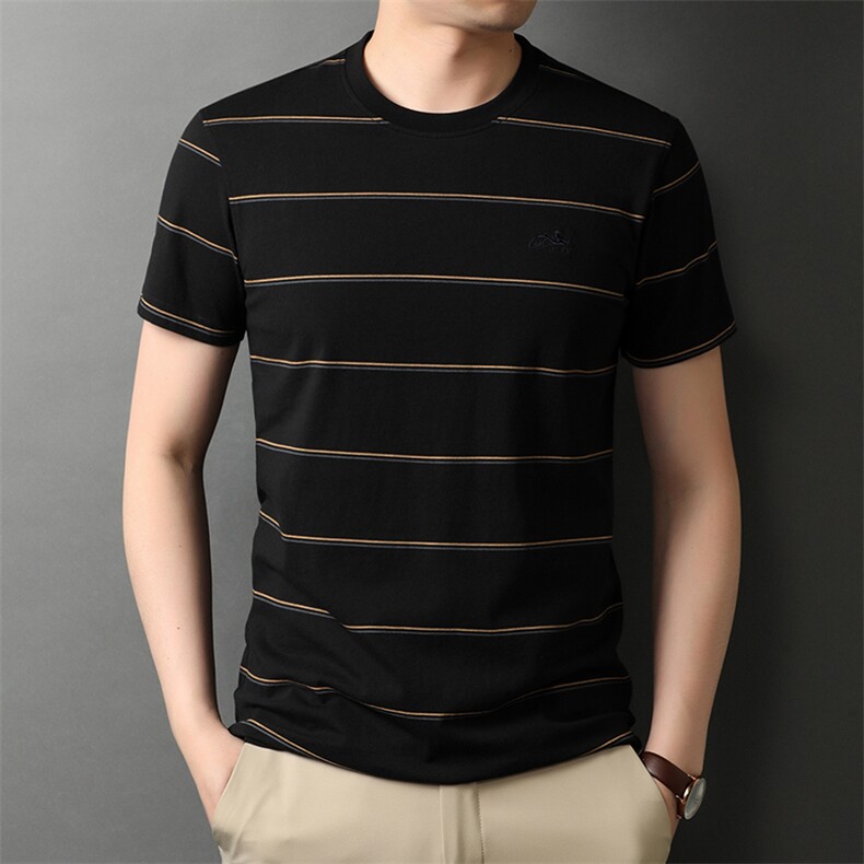 圆领短袖衬衫纯色百搭宽松上衣2024年潮流夏季POLO衫XLT21701，男装Polo衫，钱塘6003（原4033）