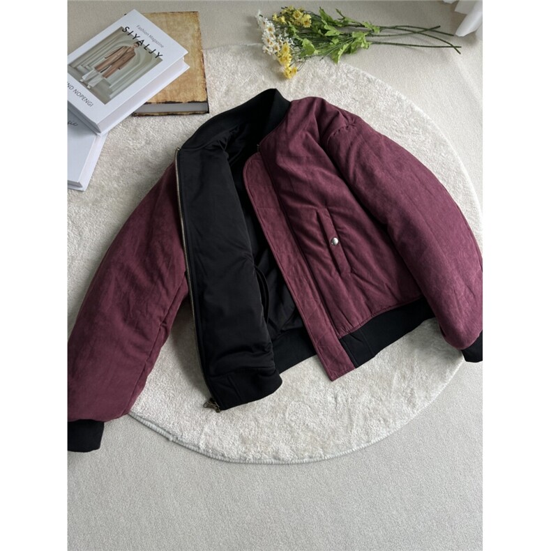 酒红丝绒加厚棉服双面穿807-3-JKM203-P108,男装棉衣,星座807-3