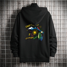 KS21219-P38连帽开衫卫衣男运动外套大码班服网格，男装卫衣，电商A040A