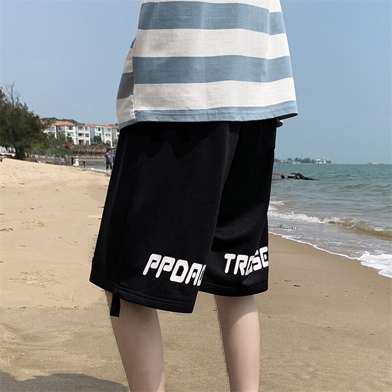 2021夏新潮流潮牌字母印花大码boy厦门外景休闲五分裤DK2617-P35图片