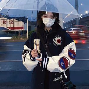 2025春秋痞帅外套男ins高街潮牌港风日系原宿风韩版潮流宽松夹克图片