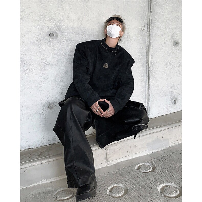 现货25男士设计感套头晕染套头拉链垫肩卫衣MJ1032-P98,男装卫衣,电商B288