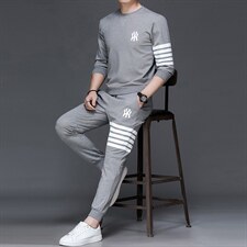 中年运动套装男春秋季爸爸秋装套装圆领卫衣两件套运动服时尚百搭，男装休闲套装，电商B212（原钱塘6029）