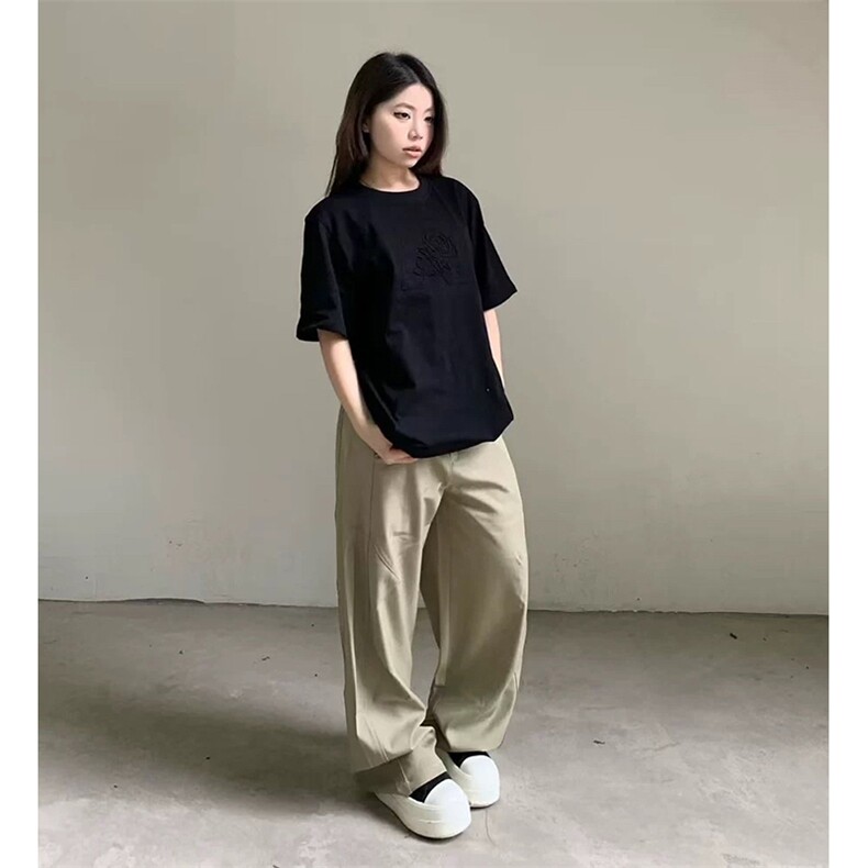 春夏美式高街褶皱休闲裤男女西裤直筒垂感裤子潮牌百搭阔腿长裤子,男装西裤,电商A486