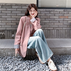 粉色时尚通勤百搭西装外套女2025秋季新款洋气日系气质小西服外套，女装西装，2C053
