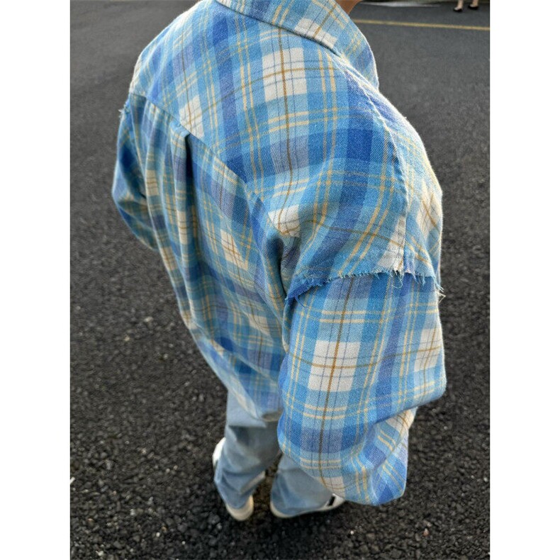CS266CC特P36粉色现货-格子衬衫男夏季长袖情侣衬衣,男装衬衫,星座1007（原301D）