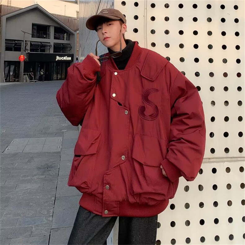 新款美式复古设计感飞行服夹克外套男女宽松棒球服潮牌JK9248-p60图片
