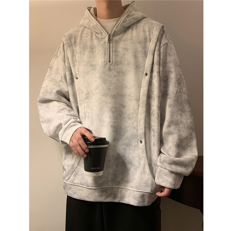 现货水洗脏脏布加绒大码连帽卫衣WY10078-特P45加绒特P50,男装卫衣,电商A059