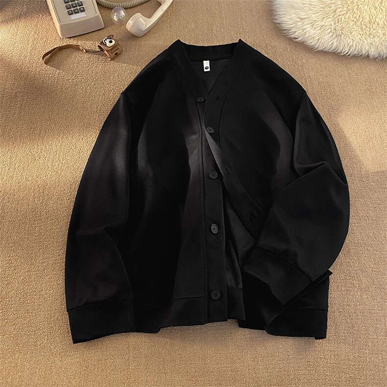 纯色开衫卫衣夹克外套男V领长袖男上衣服JK6896/特P45平铺2,男装夹克,电商A094