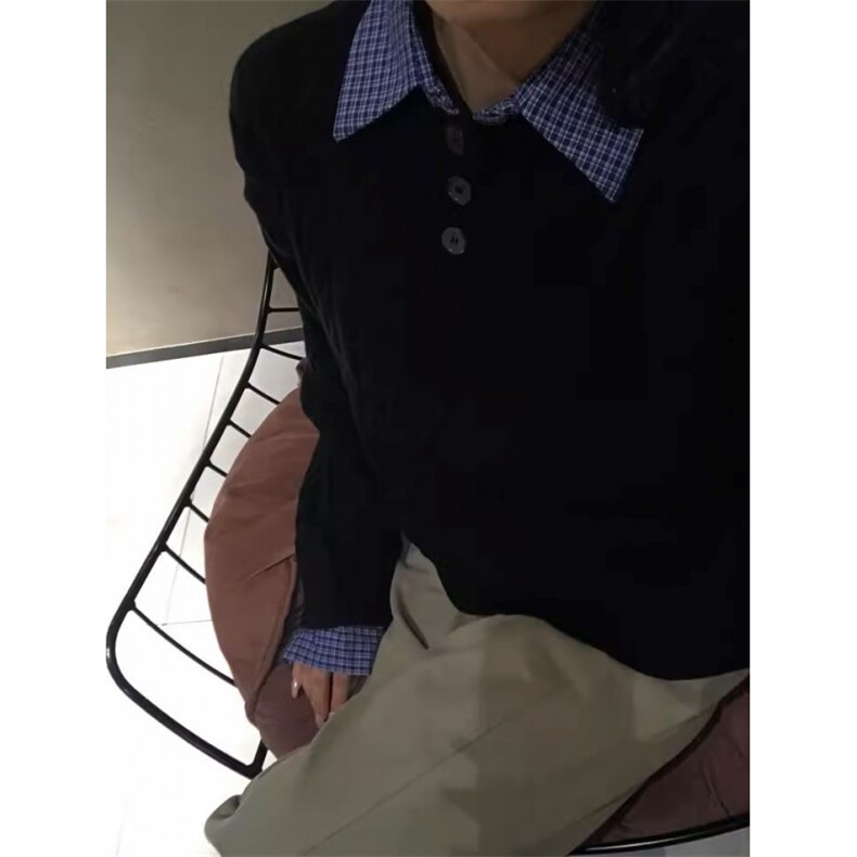 【】美式复古假两件麻花毛衣男女秋冬高级感针织衫SZ01P54,男装针织衫/毛衣,星座1112-1