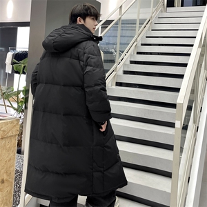 情侣羽绒服男冬季新款港风宽松连帽长款保暖外套YR921-P190图片