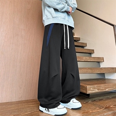 美式撞色拼接重磅卫裤男直筒宽松运动休闲裤K8677-特价P40，男装休闲裤，电商A007