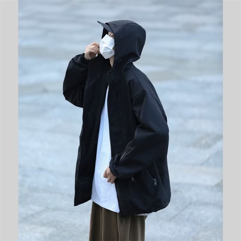美式户外机能冲锋衣外套男cityboy防水高街潮连帽夹克~JK7470,男装夹克,星座601-2