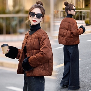 短款羽绒服女2024冬新款小个子高级感超好看新中式国风盘扣面包服图片