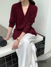 2025年秋季宽松型通勤单件长袖时尚侧扣开衫，女装羊毛衫，纳驰羊绒