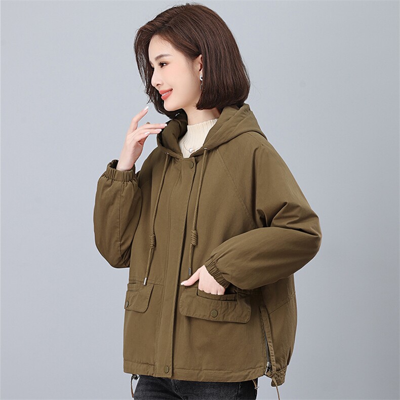 2023年冬季时尚潮流休闲加绒加厚派克服，女装派克服，独衣靓