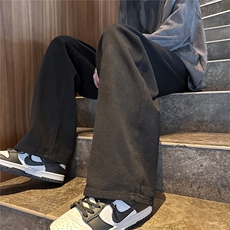k1029-p40-控58M-5XL大码宽松显瘦港风高阶宽松牛仔裤黄泥，男装牛仔裤，星座116