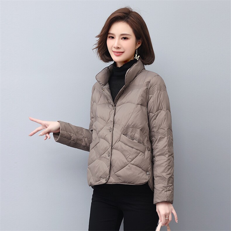 2022新款冬季保暖轻薄立领羽绒服女短款修身显瘦外套,女装羽绒服,依恋蒂丝