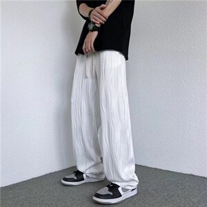 春夏运动休闲裤男直筒垂感ins潮牌港风B414P32图片