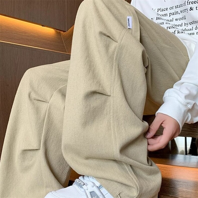 打褶工装休闲裤男春秋款2025新款宽松直筒潮牌痞帅炸街青少年裤子,男装工装外套,星座506A