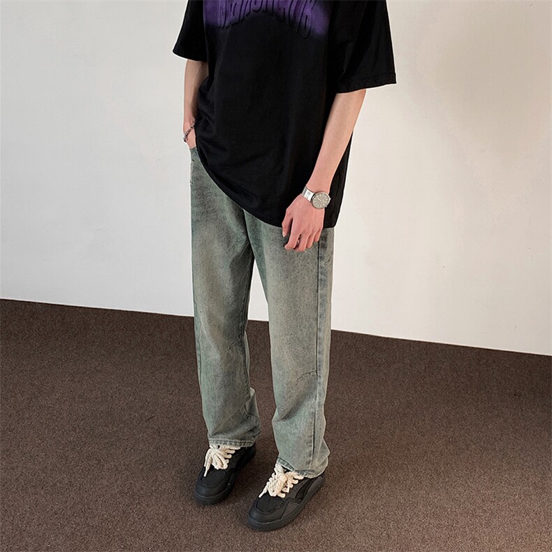 2025春季双色直筒牛仔裤男美式休闲cleanfit裤子781/p58,男装牛仔裤,电商B381-2