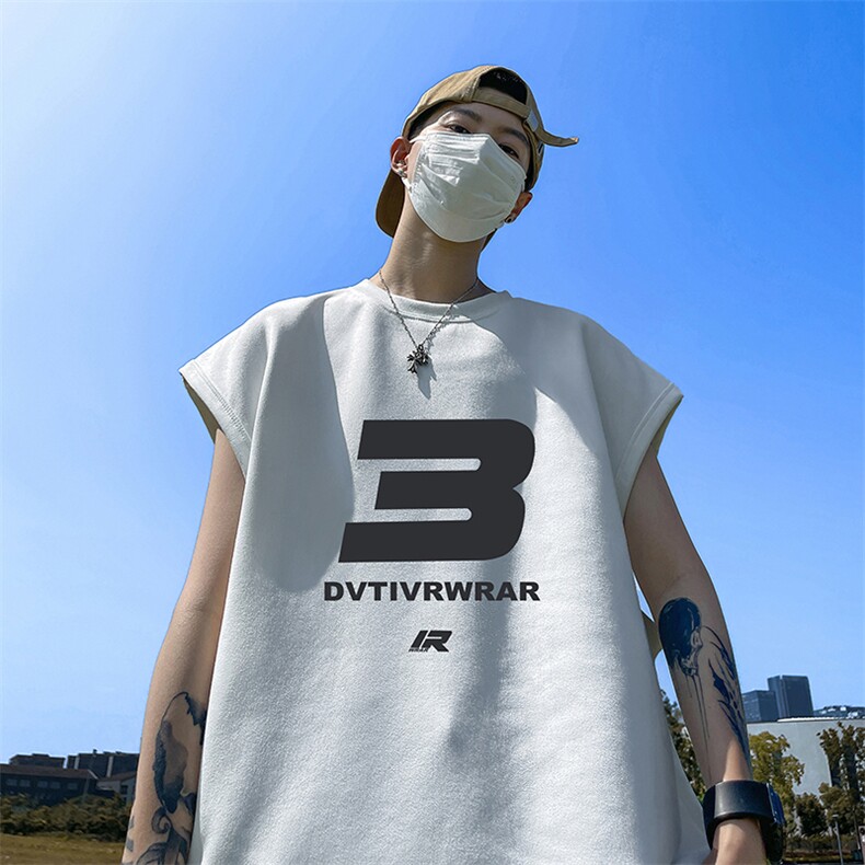 量大优供视频得物直播品230克夏季麂皮绒背心无袖T恤BJ311,男装T恤,电商A486