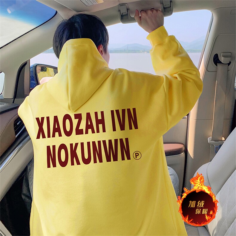 抖音得物供货可提供视频秋冬重磅美式宽松连帽卫衣WKD29,男装卫衣,电商A486