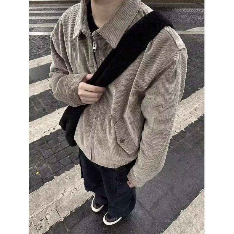 美式复古高级感工装夹克男女冬灯芯绒短款加厚棉服外套JKK16P65,男装夹克,电商D256-2(原A064-2)