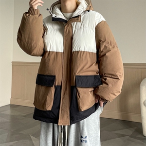 港风2026新品冬季宽松情侣装撞色棉衣棉服冬装加厚外套D008-P100图片
