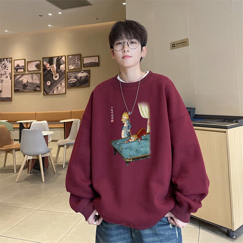 ！圆领卫衣男装港风长袖t恤男外套男WY522-特P23,男装T恤,电商B371