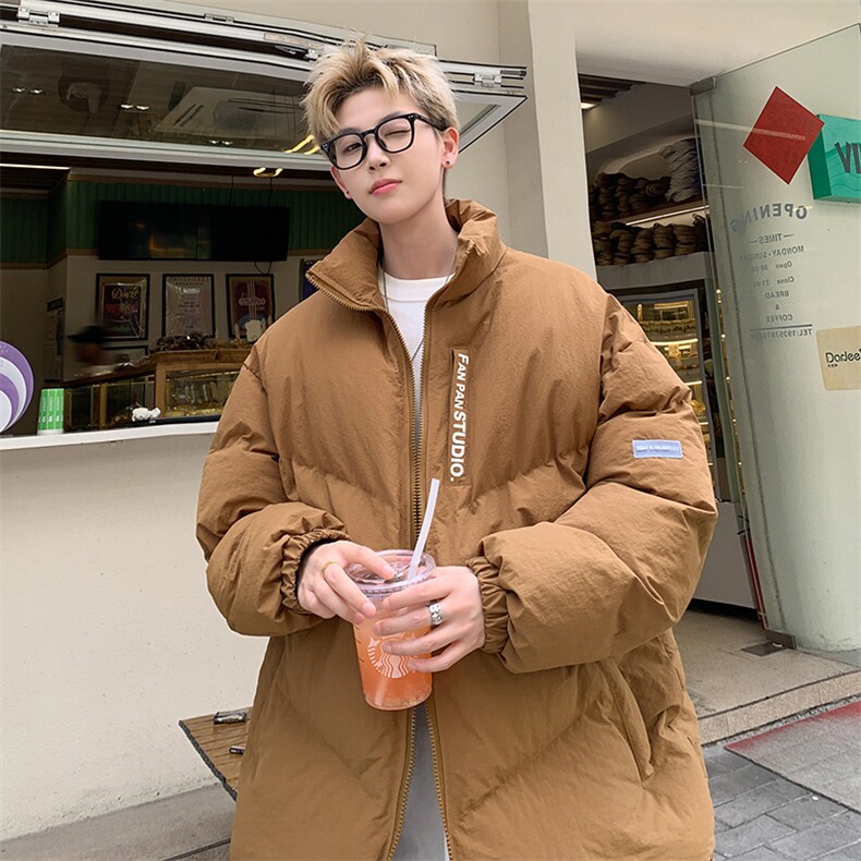 2025冬棉服宽松立领棉衣加厚棉袄面包服外套MY8696/特P85咖啡,男装棉衣,电商A094
