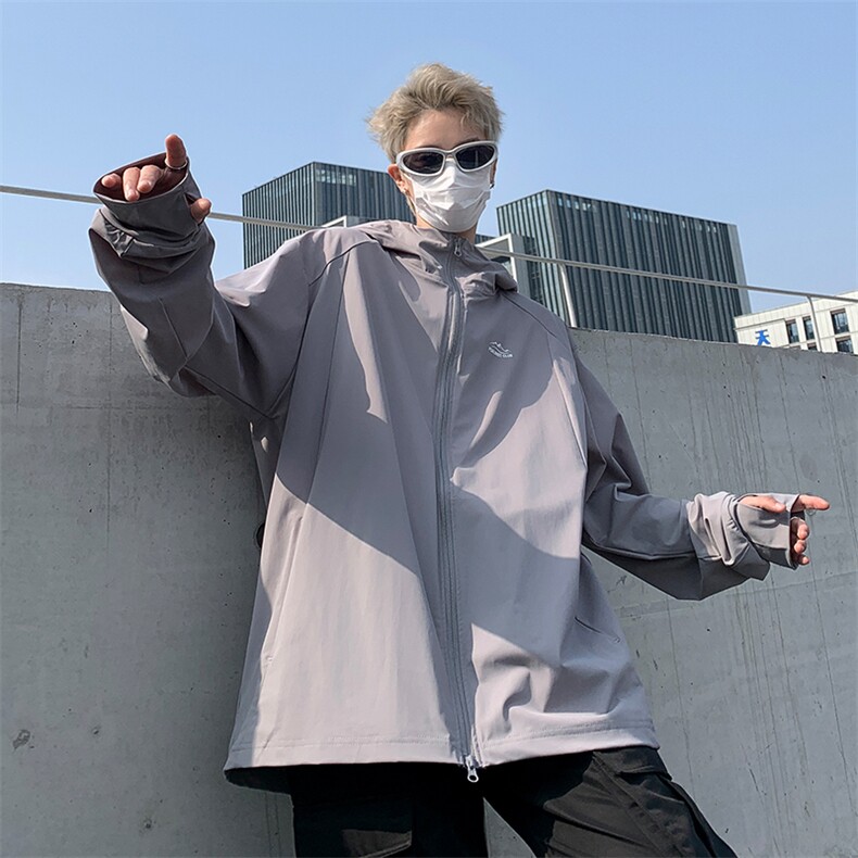 A576-P36日系薄款山系户外冰丝防晒衣潮牌宽松连帽防紫外线外套,男装防晒衣,星座512-6