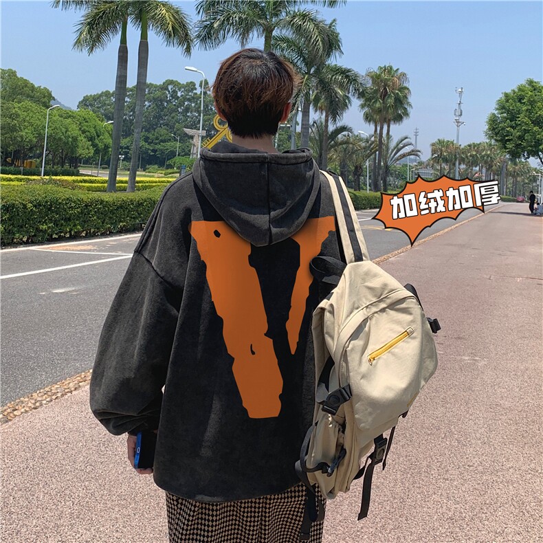 加绒新款港风宽松连帽套头卫衣X5671-常规P70控88-加绒P80控98，男装卫衣，电商A061-1