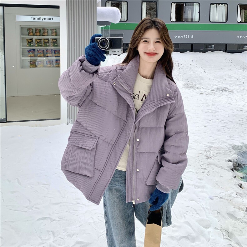 现货：冬季新款复古立领休闲面包羽绒服50绒2C135-8958P285K428,女装羽绒服,2C135