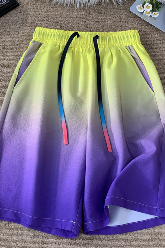 XZ-230-1DK305夏季新款原创简约风水墨扎染渐变休闲短裤P30控45,男装牛仔裤,星座230-1