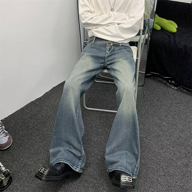 美式高街牛仔裤男韩版潮流个性帅2024冬季ins宽松长裤RK1272-P43,男装牛仔裤,星座412-2