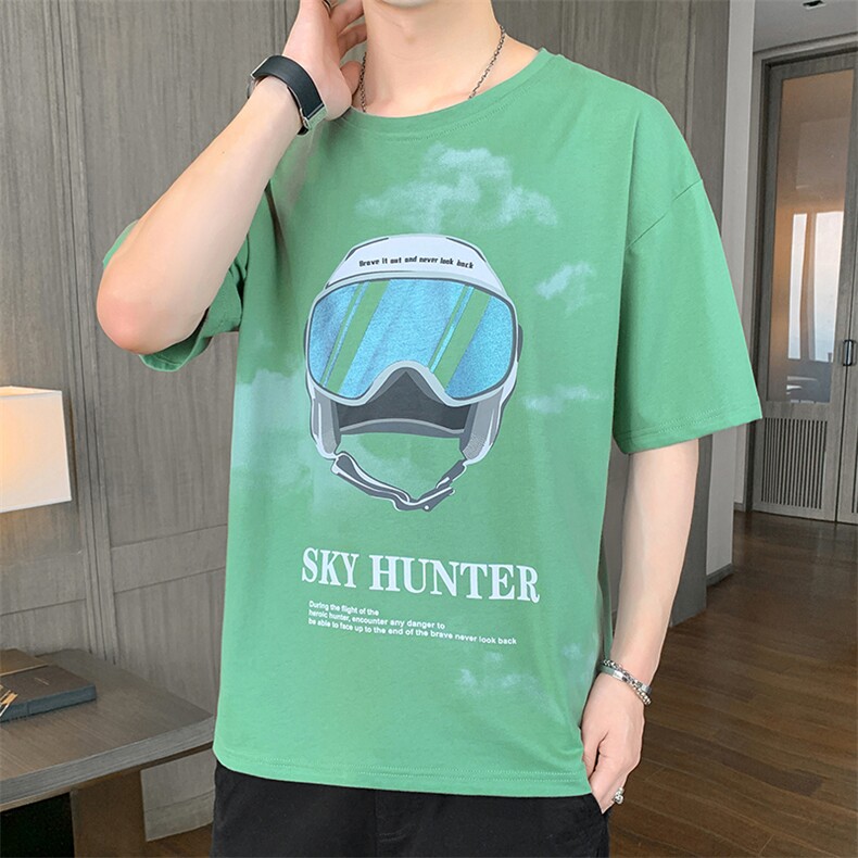 短袖T恤店主风男士纯色破领纯棉手感上衣舒适TC3094-P25图片