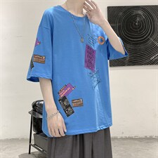 夏季短袖t恤男潮流港风t恤A210-A8311-P28，男装T恤，星座210-3