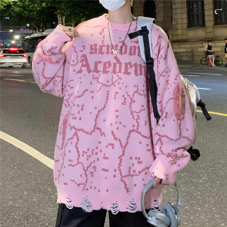M185/P65新款个性设计感毛衣男简约百搭潮流男士圆领针织衫外套,男装针织衫/毛衣,电商基地A050