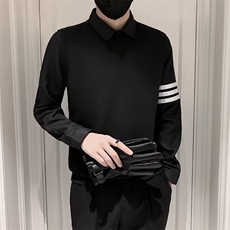秋冬季衬衫毛衣男加绒加厚假两件针织衫长袖打底衫内搭针织衫Q446，男装针织衫/毛衣，星座1116A-2（原606A-1）