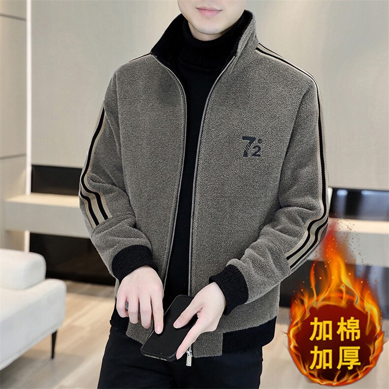 秋冬新款男士立领刺绣加棉加厚毛呢大衣短款夹克外套A76P145,男装毛呢大衣,电商B226
