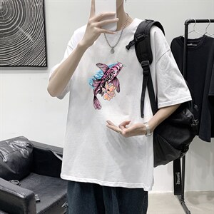 T1547P25现货夏季宽松短袖T恤男潮百搭上衣男士大码圆领休闲t恤图片