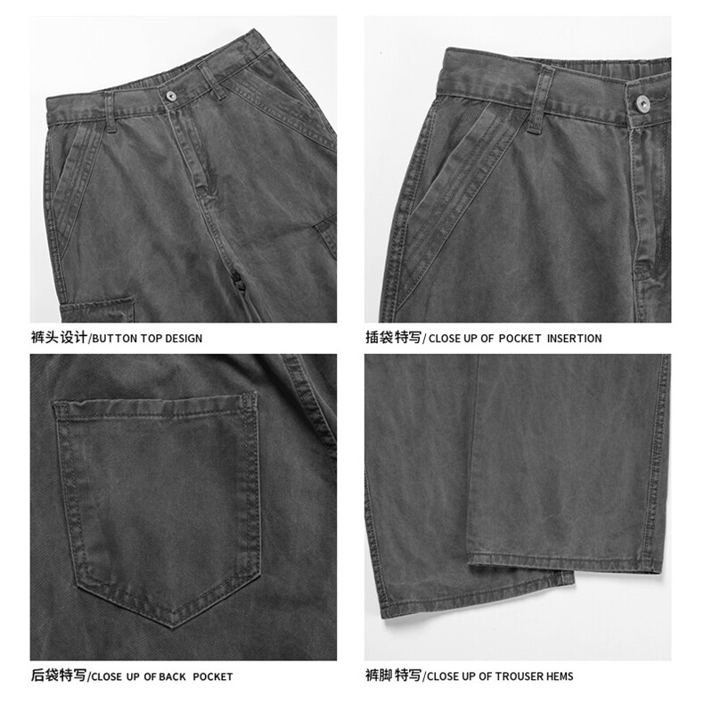2026春季新款白底大码美式水洗工装裤M-5XGK25159-特P55,男装工装外套,电商A022