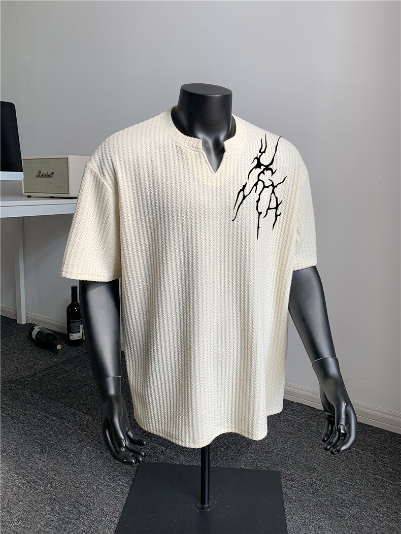 XZ809A/DXVL03/P20/控38240克肌理感印花V领T恤,男装T恤,星座809A(原222-1)