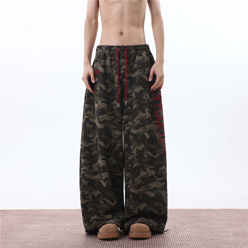 美式复古迷彩工装裤男女情侣宽松直筒休闲裤潮NZ892-P50,男装工装外套,星座308B-2