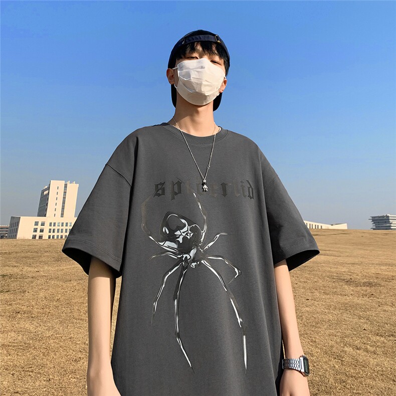 240G重磅美式印花纯棉宽松休闲短袖T恤FSDX002P35控48,男装T恤,电商B219B
