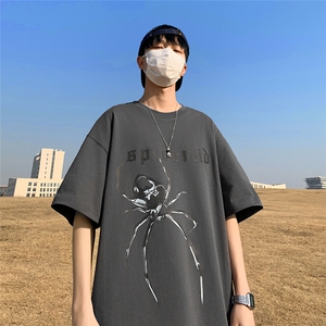 240G重磅美式印花纯棉宽松休闲短袖T恤 FSDX002 P35控48图片
