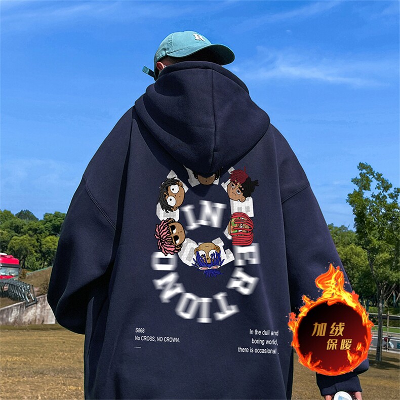 500克重磅秋冬美式加绒加厚卫衣外套 DL1533常规特P35绒特P40图片