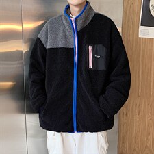 MY211-P135-拼色羊羔毛外套，女装短外套，星座1408-1