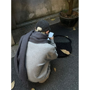 649-P38 美式开衫纽扣V领卫衣潮牌春秋情侣宽松复古针织基础外套图片
